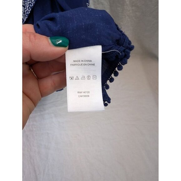 Stella & Dot Beach women's size medium navy blue beach cover up vacation pool I1 - Picture 4 of 7